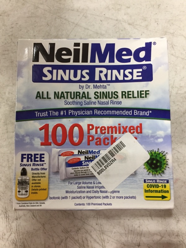 Photo 2 of NeilMed Sinus Rinse All Natural Relief Premixed Refill Packets 100 Count (Pack of 1)
