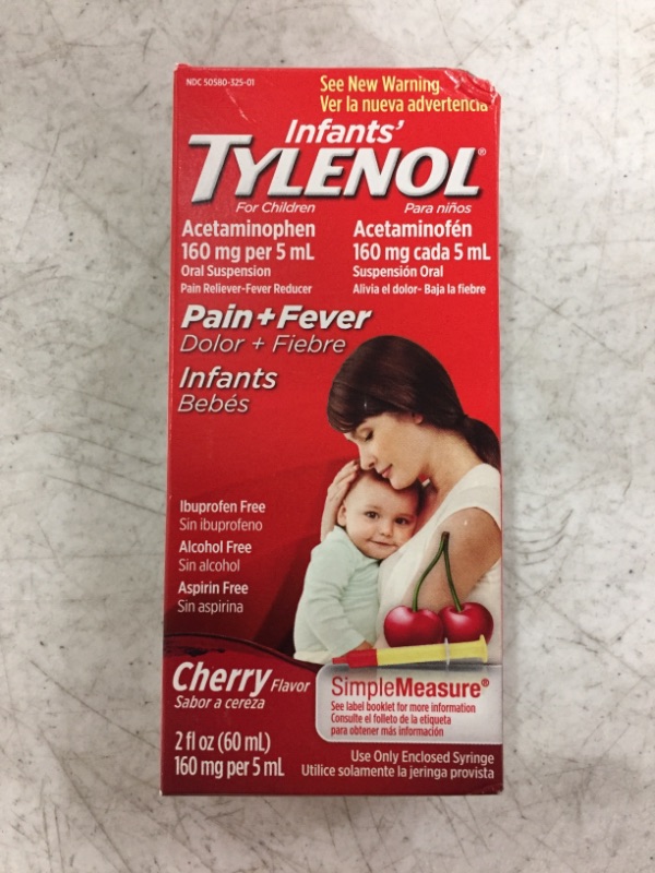 Photo 2 of Infants' Tylenol Acetaminophen Liquid Medicine, Cherry, 2 fl. oz
