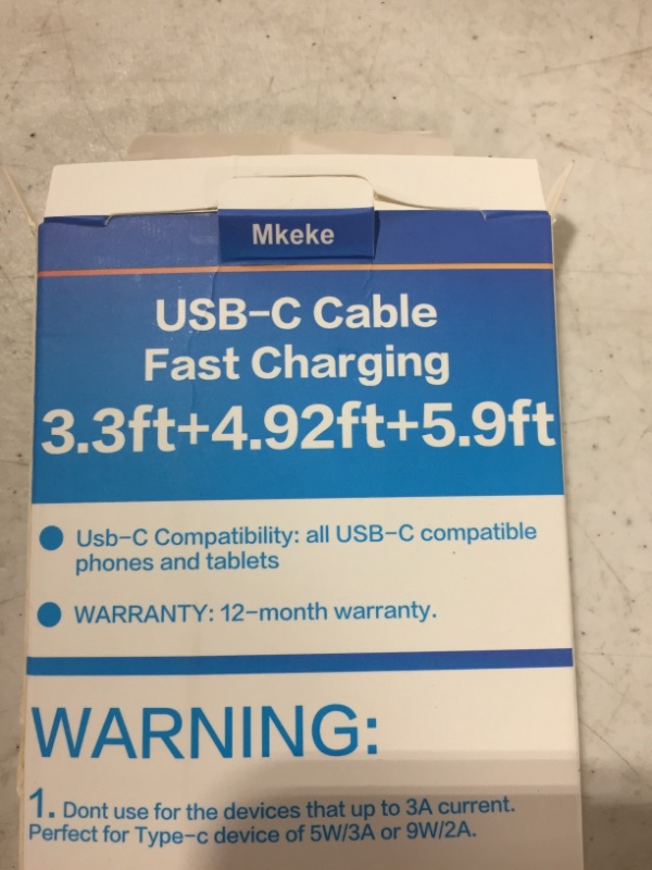 Photo 3 of MKEKE USB-C CABLE FAST CHARGING, 3 PACK. RED.