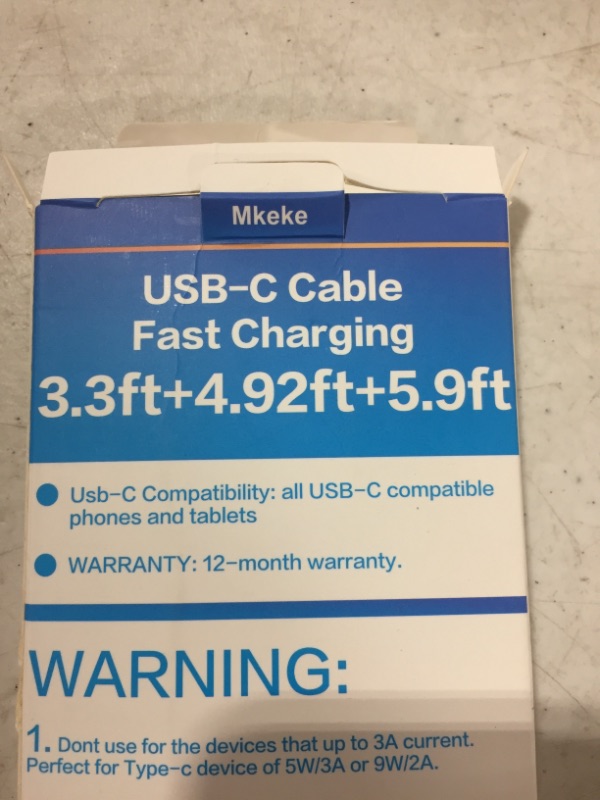 Photo 1 of MKEKE USB-C CABLE FAST CHARGING, 3 PACK. RED.