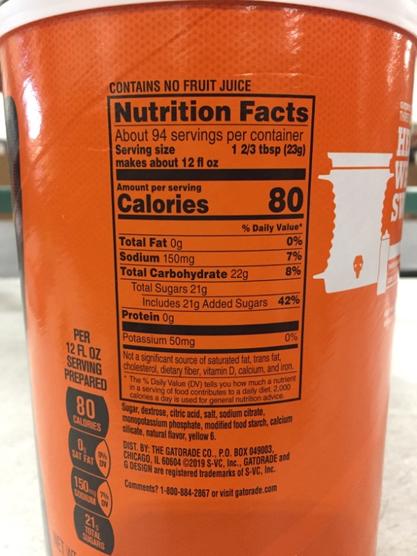 Photo 1 of Gatorade Thirst Quencher Powder, Orange, 76.5oz Canister
BESY BY JAN. 2022