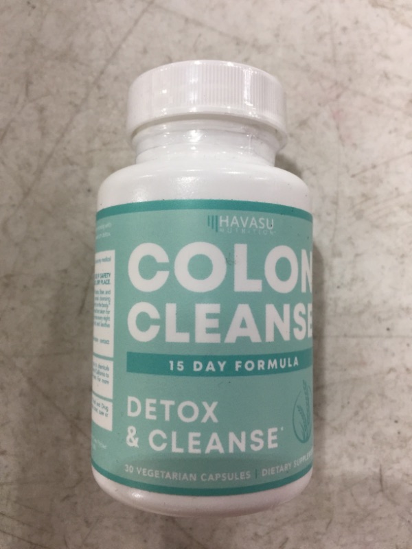 Photo 2 of Havasu Nutrition Colon Cleanse for Detox and Weight Loss 15 Day Fast-Acting Detox Cleanse and Natural Laxative for Constipation Relief, Bloating Relief, and Detox | 30 Veggie Caps (Pack of 1)
EXP. 2023