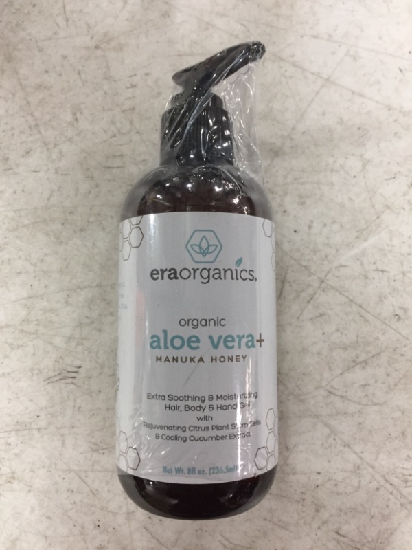 Photo 2 of Aloe Vera Gel: Natural, Organic, For Hair, Face, Skin. Pure Aloe Vera Moisturizer With Rejuvenating Manuka Honey And Plant Stem Cells. Fast Absorption Non-Sticky Aloe Gel For Skin - Era Organics
