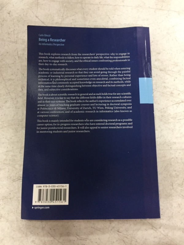 Photo 3 of Being a Researcher: An Informatics Perspective 1st ed. 2020 Edition, PAPERBACK.
