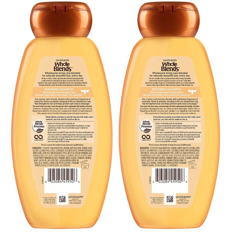 Photo 2 of Garnier Hair Care Whole Blends Honey Treasures Repairing Shampoo and Conditioner, 44 Ounces
