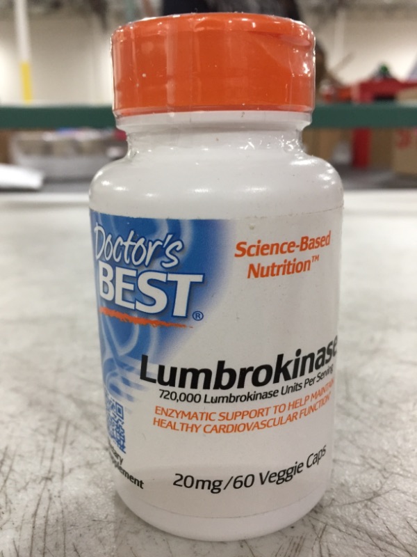 Photo 2 of Doctor's Best Lumbrokinase Cardiovascular Support Circulatory Health Blood Flow Enzymes, 20 mg, 60 Count
