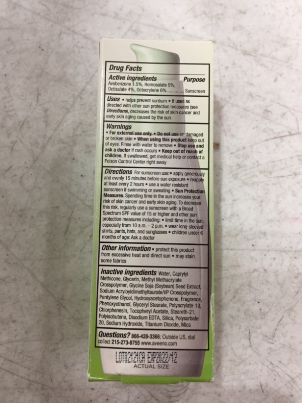 Photo 3 of Aveeno Positively Radiant Sheer Daily Moisturizing Lotion for Dry Skin with Total Soy Complex and SPF 30 Sunscreen, Oil-Free and Non-Comedogenic, 2.5 fl. oz
