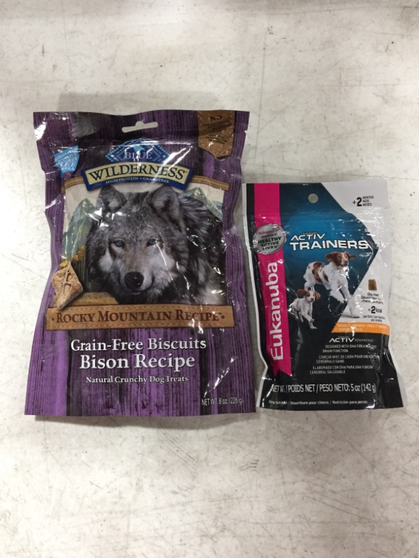 Photo 1 of BLUE WILDERNESS & EUKANUBA DOG TREATS, LOT OF 2 ITEMS.