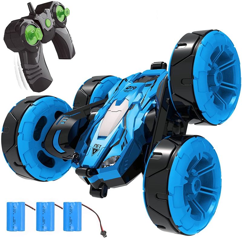 Photo 1 of RC Car Stunt Cars Remote Control Car for Kids,2.4GHz Off Road Rc Car,4WD Double Sided Fancy Rotating 360° Flips Vehicles,3 Batteries, Gifts for Boys Age 6 7 8 9 10 11 Boys & Girls Kids Toys. PHOTO FOR REFERENCE.
