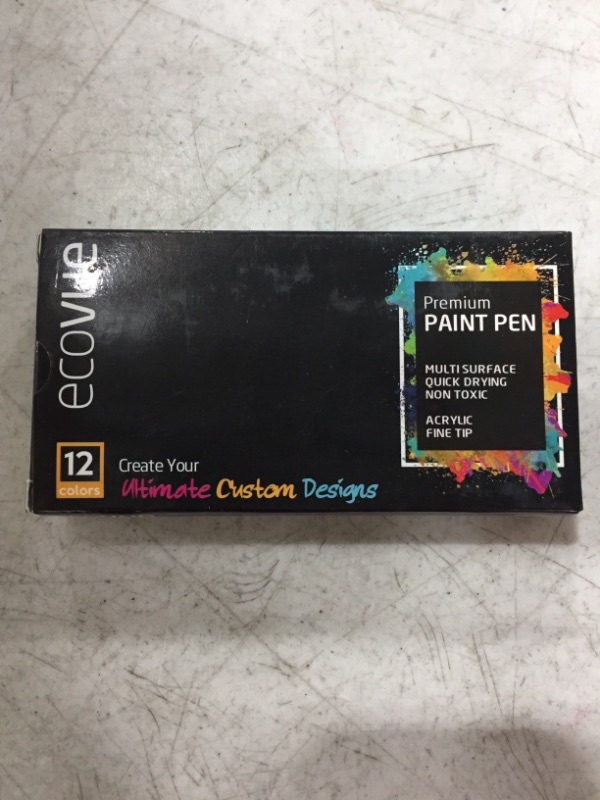 Photo 2 of Acrylic Paint Pen Markers Extra Fine Tip in 12 Vivid Fast Drying Colors For Glass, Wood, Mugs, Rock, Metal, Clay
