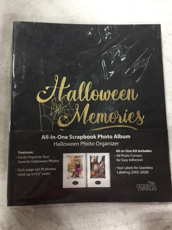 Photo 4 of Cece's Capsules Halloween Scrapbook Photo Album, 4x6 40 Pages DIY All-In-One, Leather Cover, For Halloween, Holiday & Family Memories
