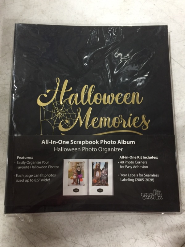 Photo 3 of Cece's Capsules Halloween Scrapbook Photo Album, 4x6 40 Pages DIY All-In-One, Leather Cover, For Halloween, Holiday & Family Memories
