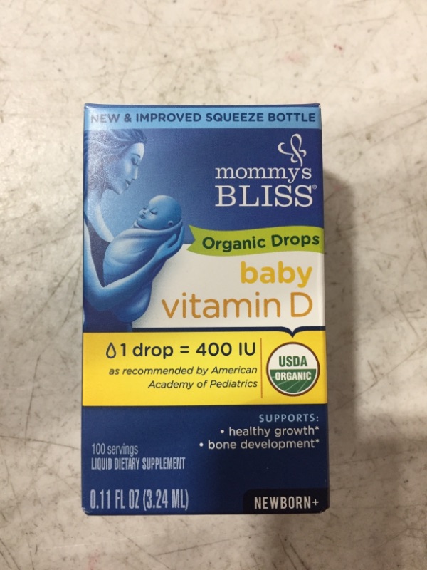 Photo 1 of Mommy's Bliss Organic Drops No Artificial Color, Vitamin D, 0.11 Fl Oz
BEST BY 02/23.