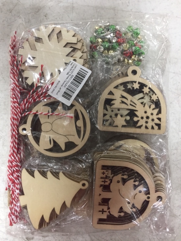 Photo 1 of 100 PIECE DIT HOLIDAY CHRISTMAS WOODEN ORNAMENT SET FOR CRAFTING.