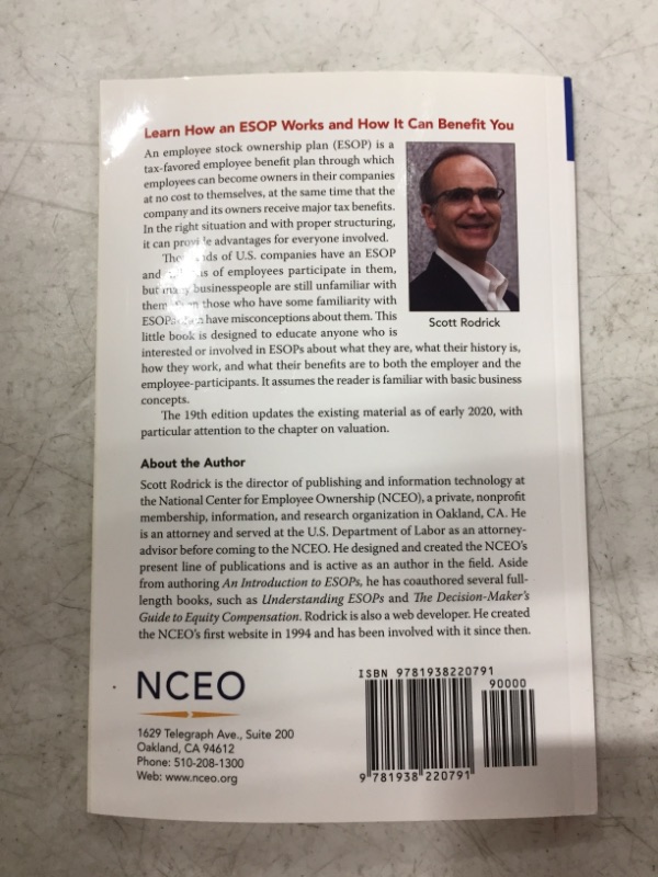 Photo 3 of An Introduction to ESOPs, 19th Edition: How an employee stock ownership plan (ESOP) can benefit your company, its owners, and its employees Paperback – May 12, 2020
