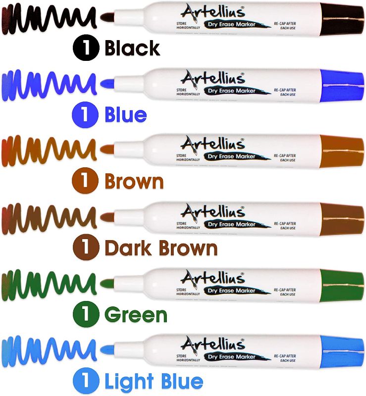 Photo 2 of Dry Erase Markers (12 Pack of Assorted Colors) Thick Barrel Design - Perfect Pens For Writing on Whiteboards, Dry-Erase Boards, Mirrors, Windows, & All White Board Surfaces
