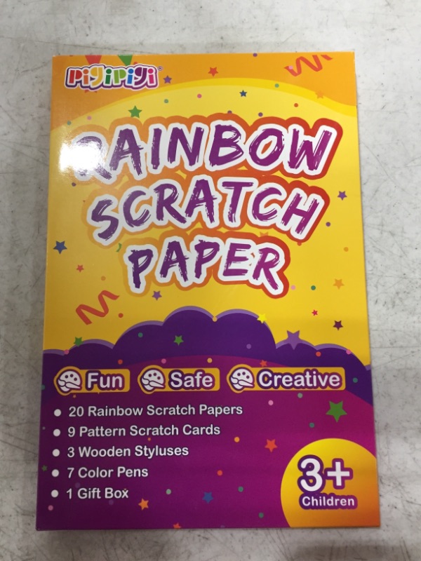 Photo 2 of pigipigi Scratch Paper Art for Kids - 59 Pcs Magic Rainbow Scratch Paper Off Set Scratch Crafts Arts Supplies Kits Pads Sheets Boards for Party Games Christmas Birthday Gift
