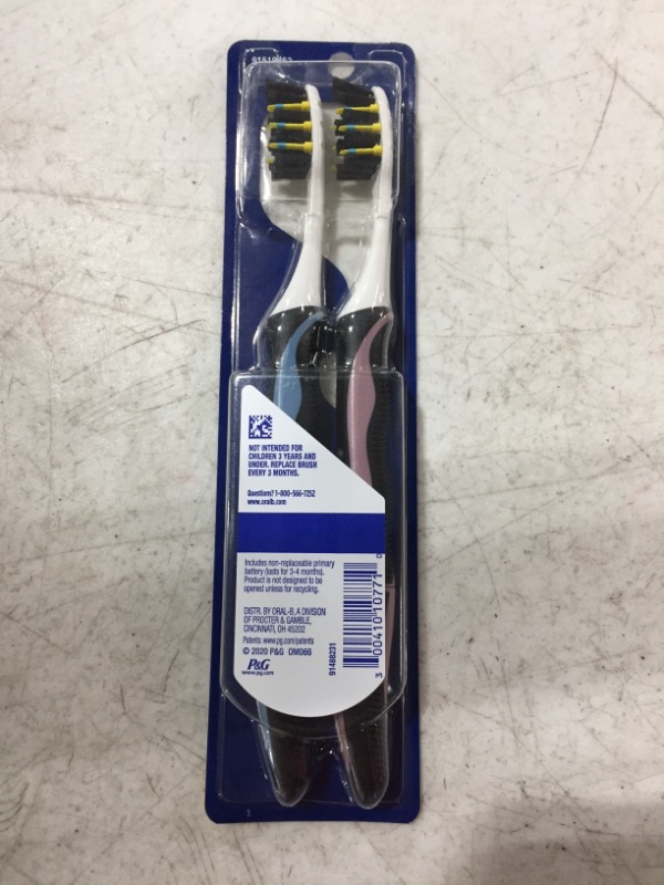 Photo 3 of Oral-B Pulsar Battery Power Toothbrush with Charcoal Infused Bristles, Soft, 2ct
