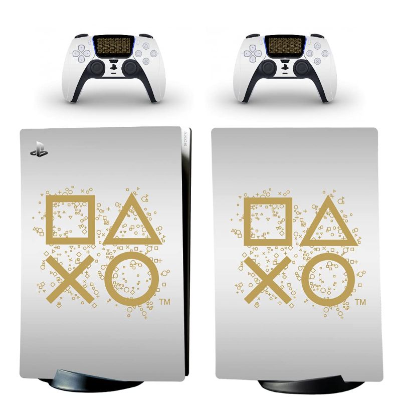 Photo 1 of Adventure Games - Days of Play, White, Limited Edition - Vinyl Console Skin Decal Sticker + 2 Controller Skins Set - Compatible with PlayStation 5 DIGITAL Edition
