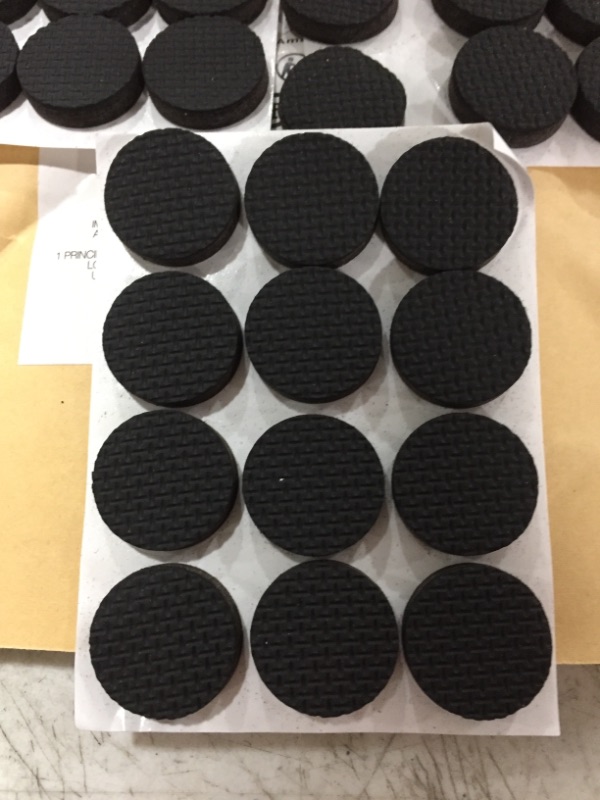 Photo 2 of Amazon Basics Rubber Furniture Pads, Black, 1'' Round, 36 pcs
LOT OF 3. 