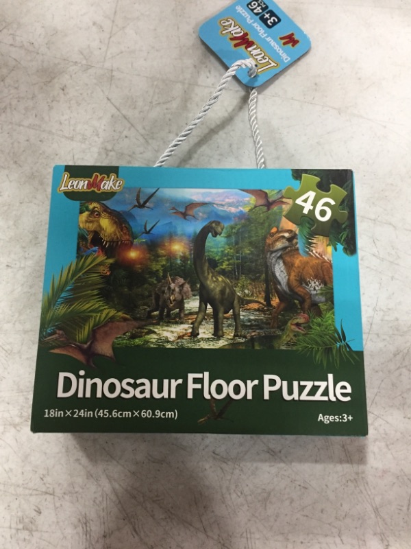 Photo 2 of Kids Puzzle for Kids Ages 4-8 Dinosaur Floor Puzzle Raising Children Recognition Promotes Hand Eye Coordinatio (Bulge Design,46Pcs,24x18in)
