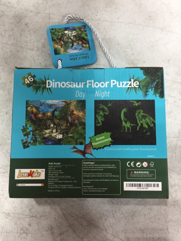 Photo 3 of Kids Puzzle for Kids Ages 4-8 Dinosaur Floor Puzzle Raising Children Recognition Promotes Hand Eye Coordinatio (Bulge Design,46Pcs,24x18in)
