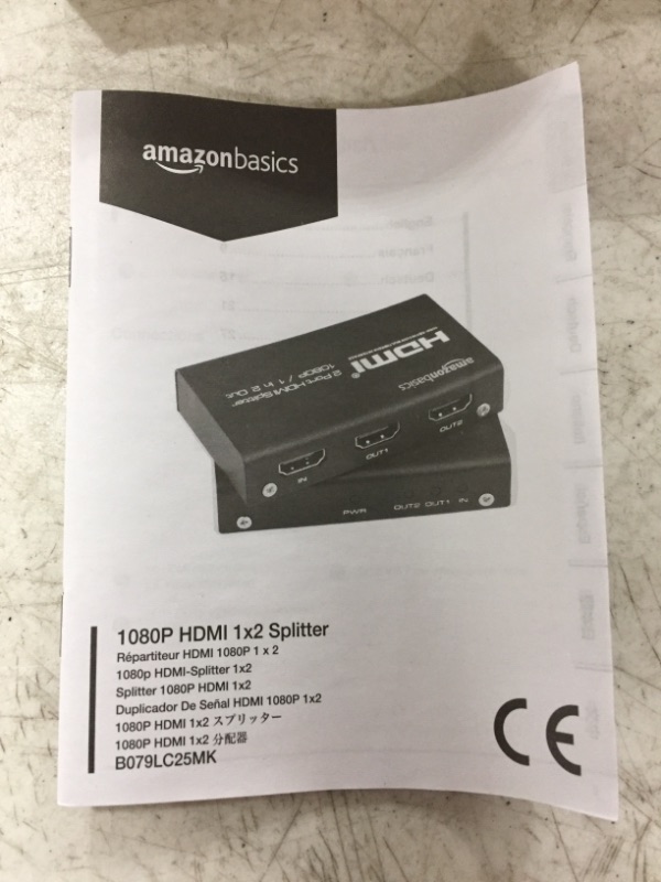 Photo 3 of Amazon Basics 1080P HDMI 1x2 Splitter for Dual Monitors (Only Supports Screen Duplication, not Extension)
