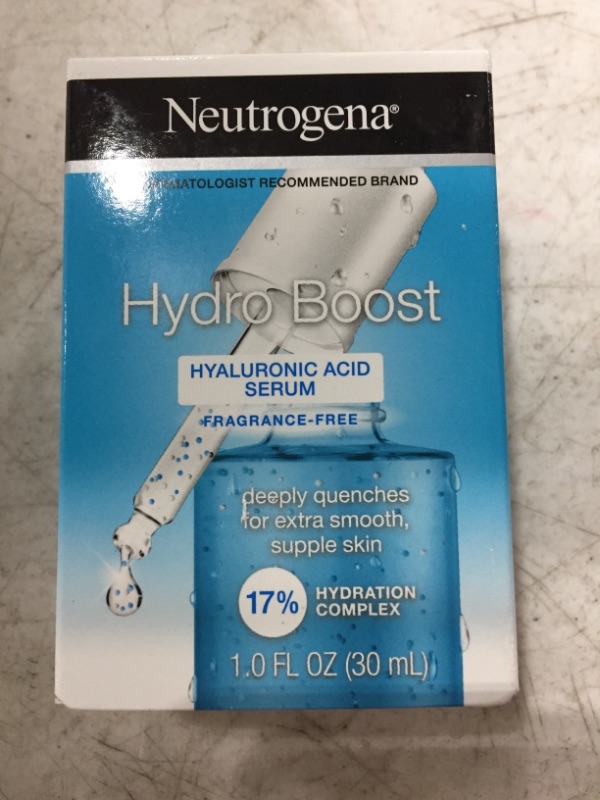 Photo 3 of Neutrogena Hydro Boost Hyaluronic Acid Serum with 17% Hydration Complex, Lightweight Daily Hyaluronic Acid Facial Serum for Dry Skin, Oil-Free Fragrance-Free, 1 Fl Oz
