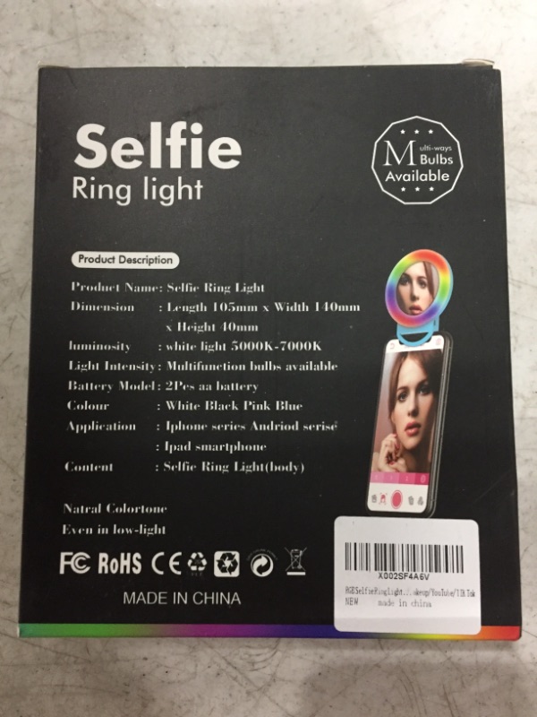 Photo 2 of RGB SELFIE RING LIGHT H8-1