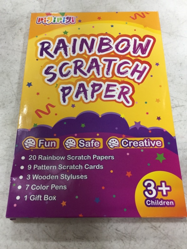 Photo 2 of pigipigi Scratch Paper Art for Kids - 59 Pcs Magic Rainbow Scratch Paper Off Set Scratch Crafts Arts Supplies Kits Pads Sheets Boards for Party Games Christmas Birthday Gift
