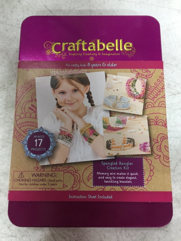 Photo 3 of Craftabelle – Spangled Bangles Creation Kit – Bracelet Making Kit – 366pc Jewelry Set with Memory Wire – DIY Jewelry Kits for Kids Aged 8 Years +
