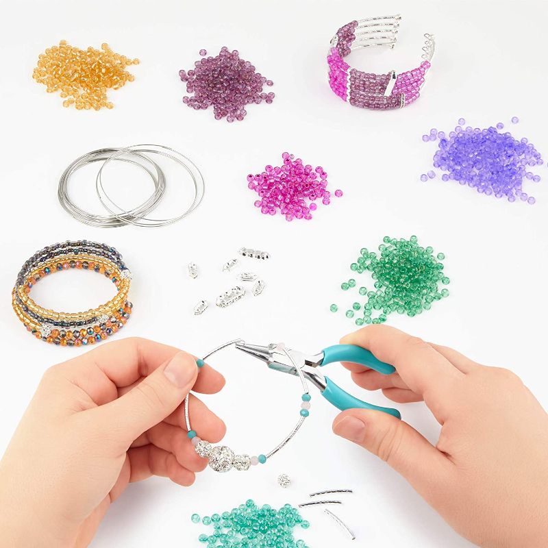 Photo 2 of Craftabelle – Spangled Bangles Creation Kit – Bracelet Making Kit – 366pc Jewelry Set with Memory Wire – DIY Jewelry Kits for Kids Aged 8 Years +
