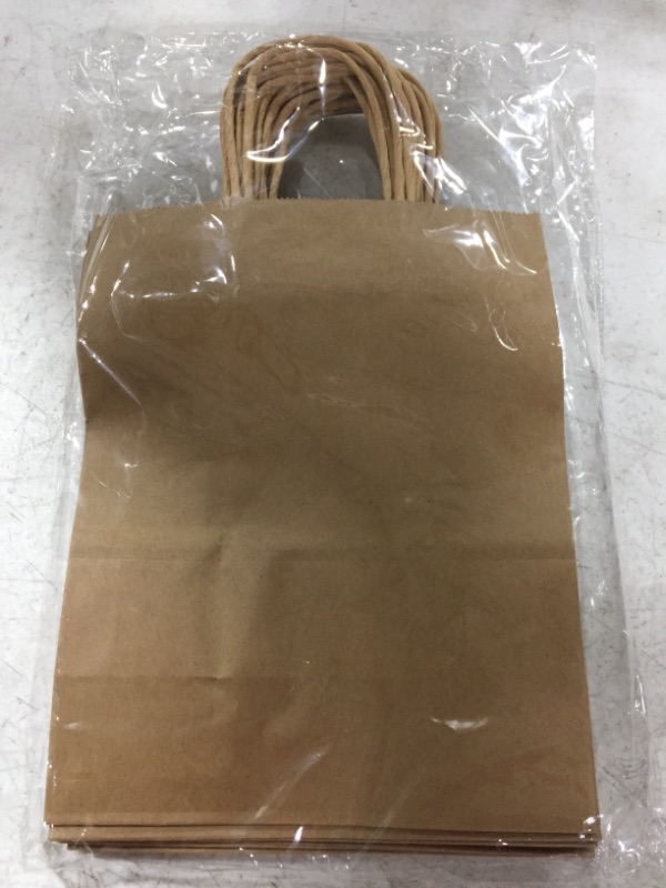 Photo 2 of BAGS 4 U KRAFT PAPER BAGS. PACK OF 15. WITH HANDLES. BROWN.