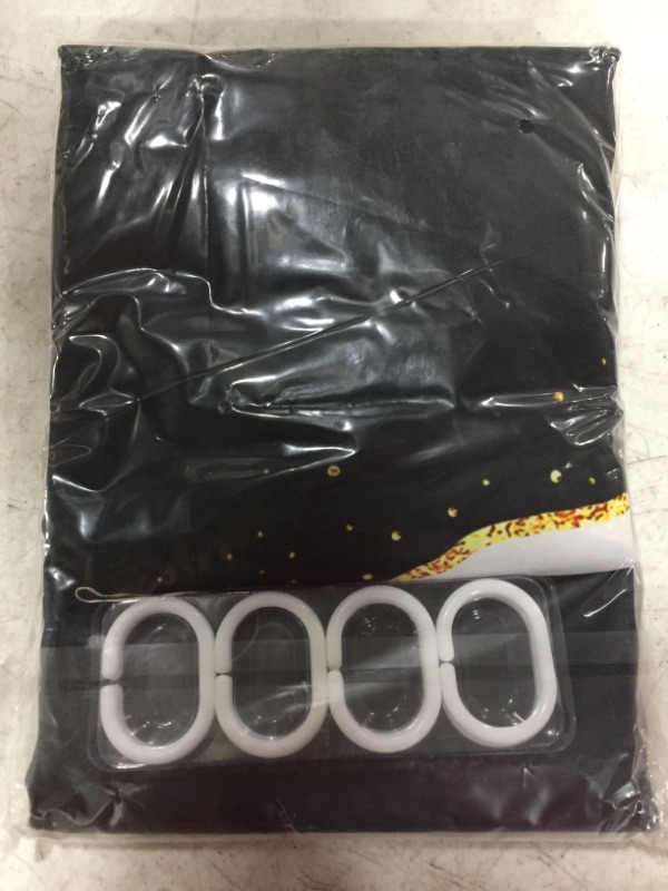 Photo 2 of BLACK MARBLE SHOWER CURTAIN AND RING SET. 71 X 71 