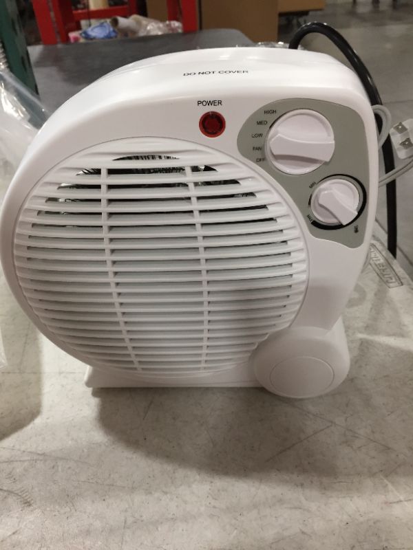 Photo 1 of 1500-Watt Electric Fan Forced Portable Heater, White
