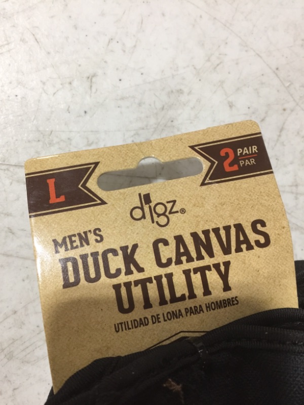 Photo 4 of DIGZ MEN'S DUCK CANVAS UTILITY GLOVES. 2 PAIR. SIZE LARGE. 