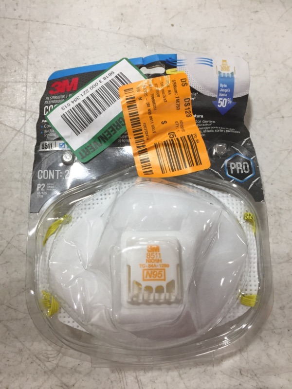 Photo 2 of 3M 8511 Respirator, N95, Cool Flow Valve (2-Pack)
