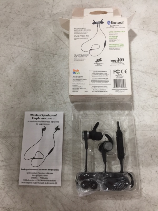 Photo 2 of TECH & GO WIRELESS SPLASHPROOF EARPHONES