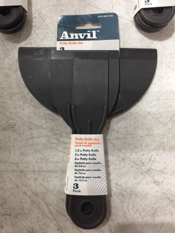 Photo 2 of ANVIL PUTTY KNIFE SET,. 3-PACK. LOT OF 3. 