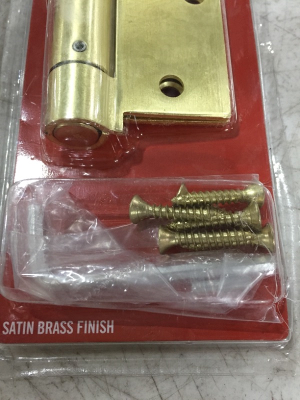 Photo 4 of 3-1/2 in. Satin Brass Adjustable Spring Door Hinge.
LOT OF 2.