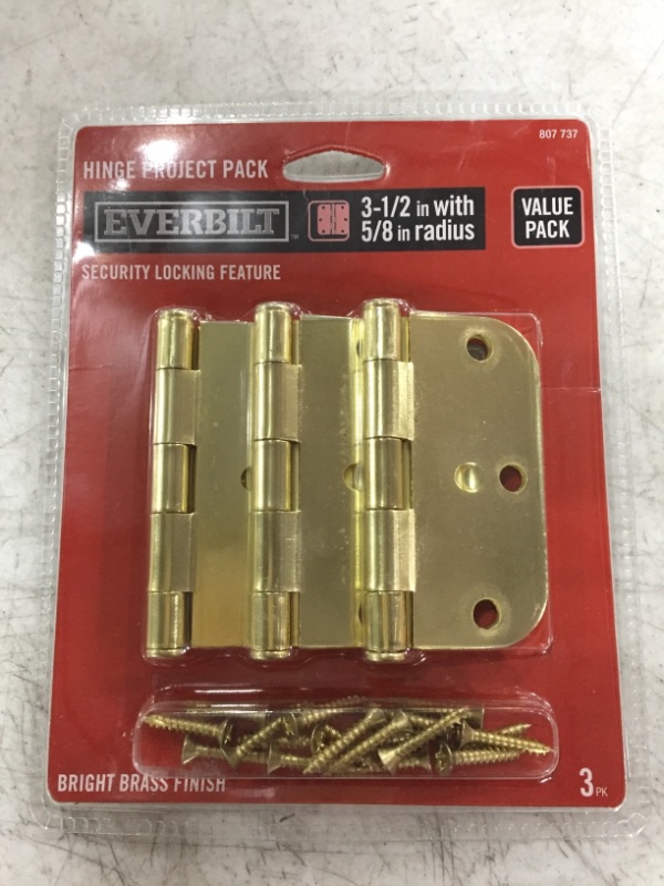 Photo 1 of EVERBILT HINGE PROJECT PACK 807 737. BRIGHT BRASS FINISH. 3.5 INCH. 3 PACK. LOT OF 2.