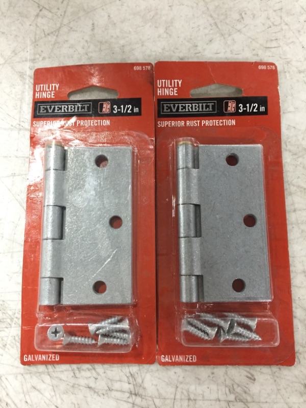 Photo 1 of EVERBILT UTILITY HINGE 698 578. GALVANIZED. 3.5 INCH. LOT OF 2.