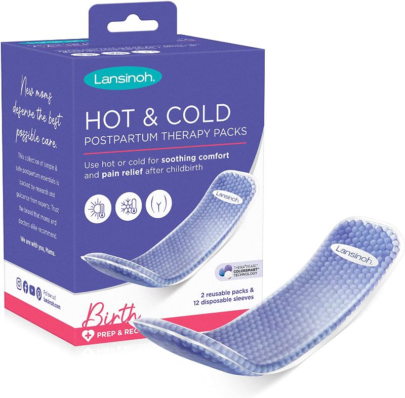 Photo 1 of Lansinoh Hot and Cold Pads for Postpartum Essentials, Purple, 2 Count
