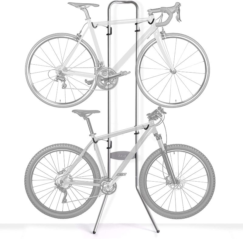 Photo 1 of Delta Cycle Michelangelo 2 Bike Storage Rack - Gravity Wall Bike Rack - Fully Adjustable Bike Rack Garage For Road, MTB, and Hybrid Bicycles - Vertical Bike Rack Holds Up To 80 lbs
