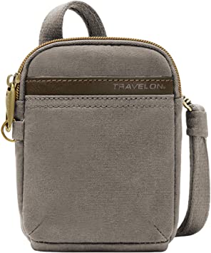 Photo 1 of Travelon Anti-Theft Courier Mini Crossbody, Stone Gray, One Size
