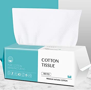 Photo 1 of Cotton Facial Dry Wipes 100 Count, Deeply Cleansing Face Towel, Multi-Purpose for Skin Care, Make-up Wipes, Face Wipes and Face Towel
