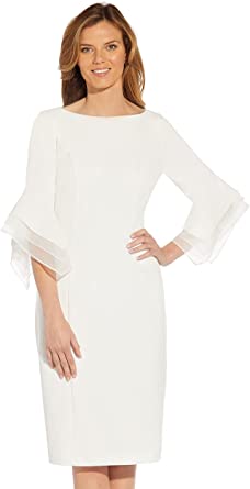 Photo 1 of Adrianna Papell Women's Knit Crepe Tiered Sleeve Dress, size 12
