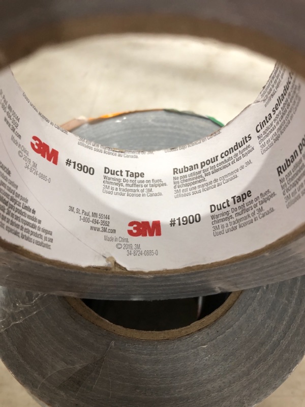 Photo 2 of 3M Basic Duct Tape, 1900,1.88 inch by 55 yards. 4 ROLLS.
