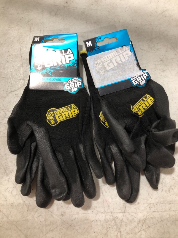 Photo 2 of Gorilla Grip Slip Resistant All Purpose Work Gloves
2 PAIR. SIZE MEDIUM. 