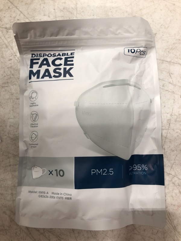 Photo 1 of DISPOSABLE FACE MASK, 10 PIECES. PM2.5. MODEL KN95-A.